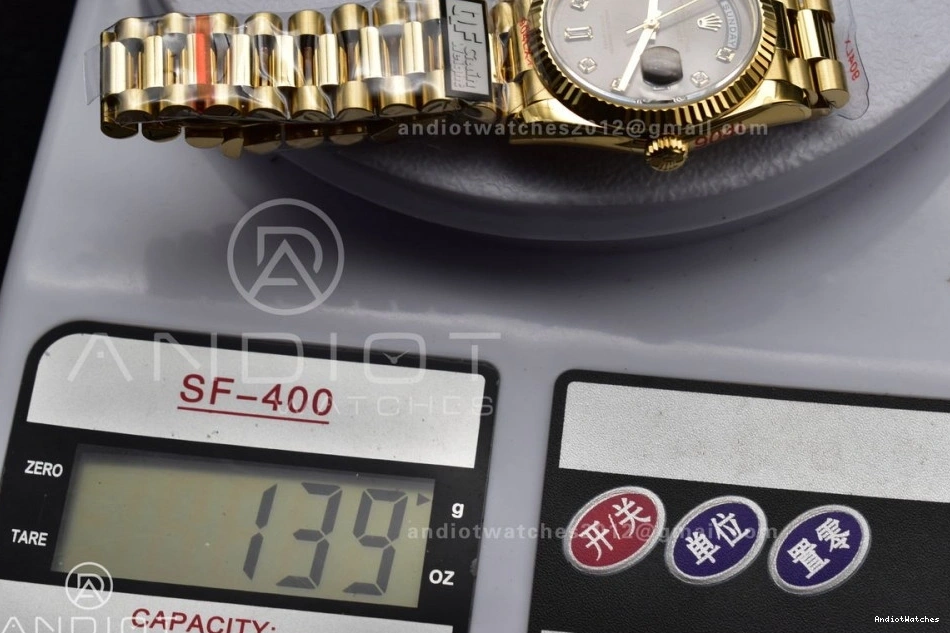 Bracelet Square Best Grey Steel QF 36 President DayDate YG on with Weight) V5 Diamond Dial Sophisticated vr3255 (Gain 698 904L Edition 0825
